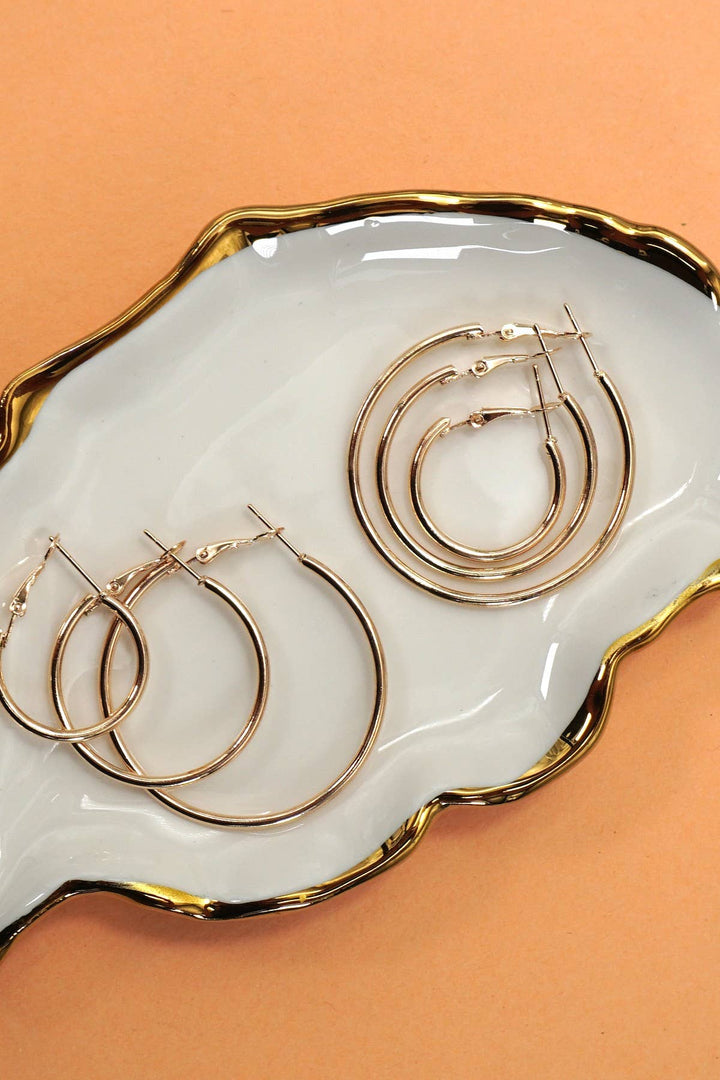 18K STAINLESS STEEL WATERPROOF TARNISH FREE HOOPS | 40E420