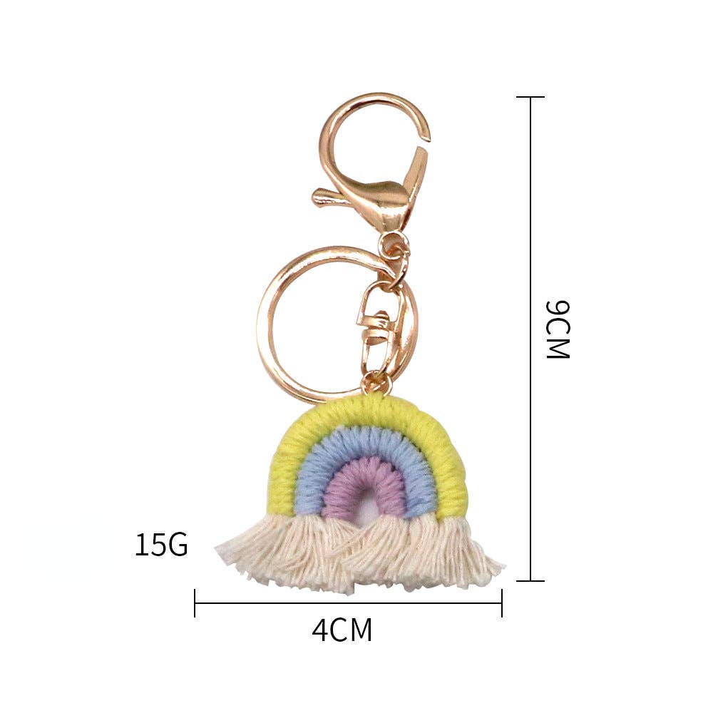 Handmade Crochet Rainbow Keychain