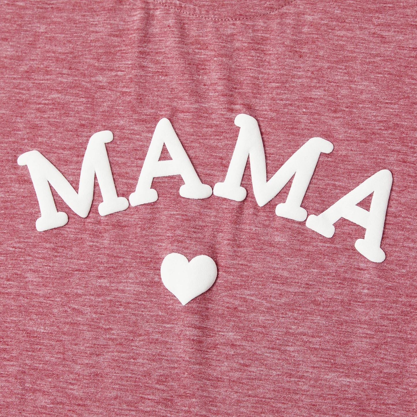 Mommy and Me Heart Pattern Cute Foam Printing Pink Tops