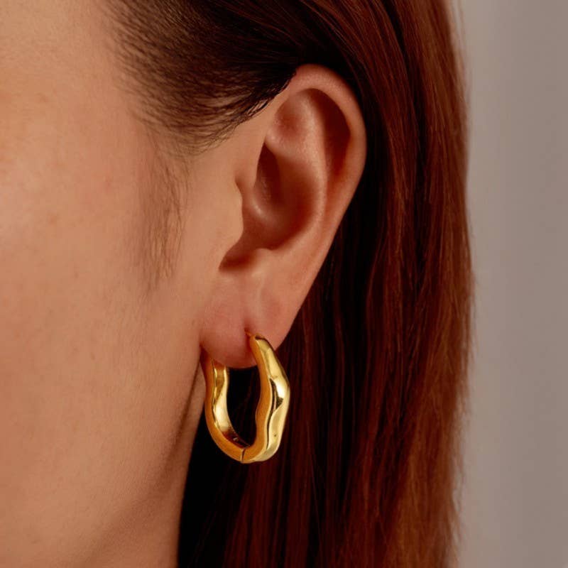 18K STAINLESS STEEL WATERPROOF TARNISHFREE U HOOPS | 40E443