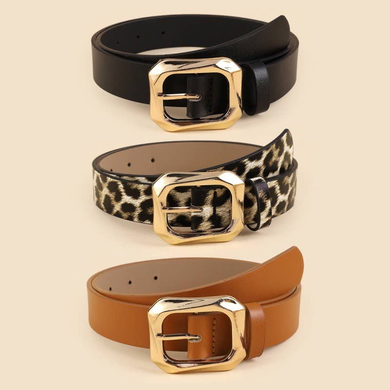 TEXTURED ANGLED RECTANGLE SHAPED BUCKLE | 40BT651