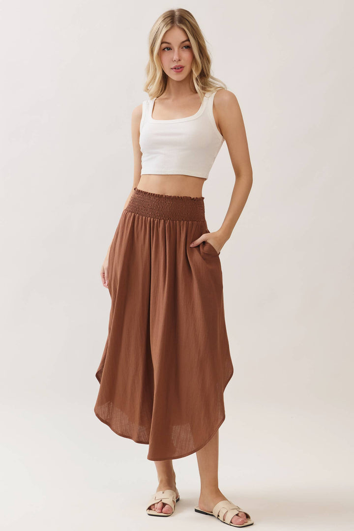 Sadie’s Camel Flowy Skirt