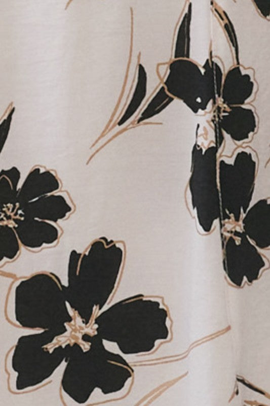 Black Floral Midi Skirt