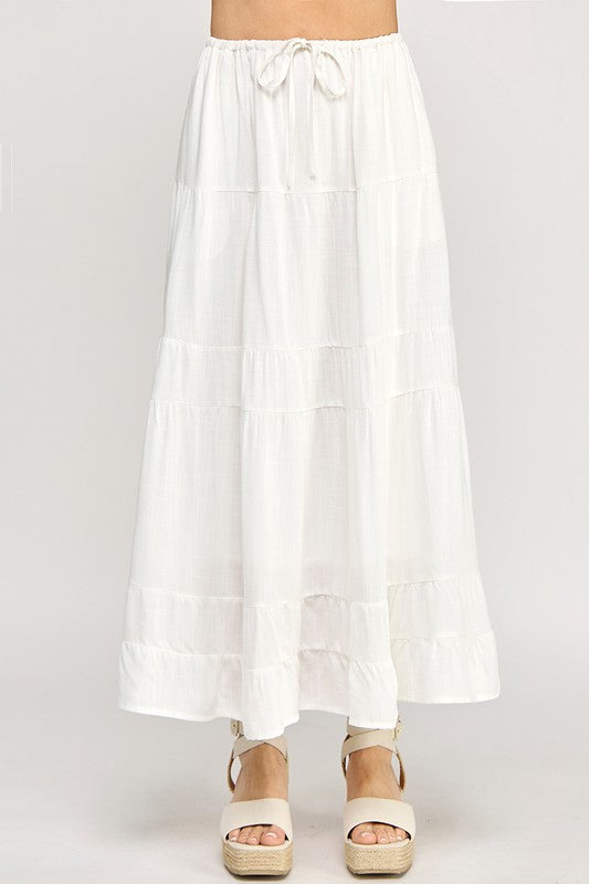 White Pocket Maxi Skirt