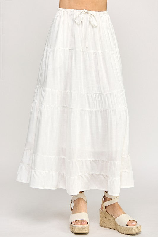 White Pocket Maxi Skirt