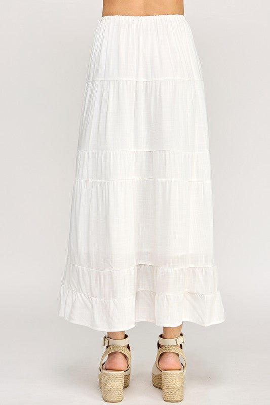 White Pocket Maxi Skirt