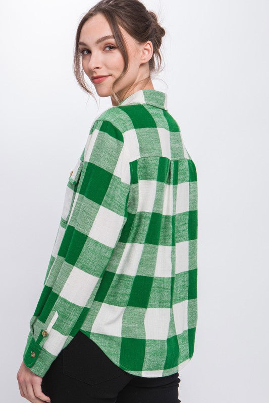 Green Glam Flannel