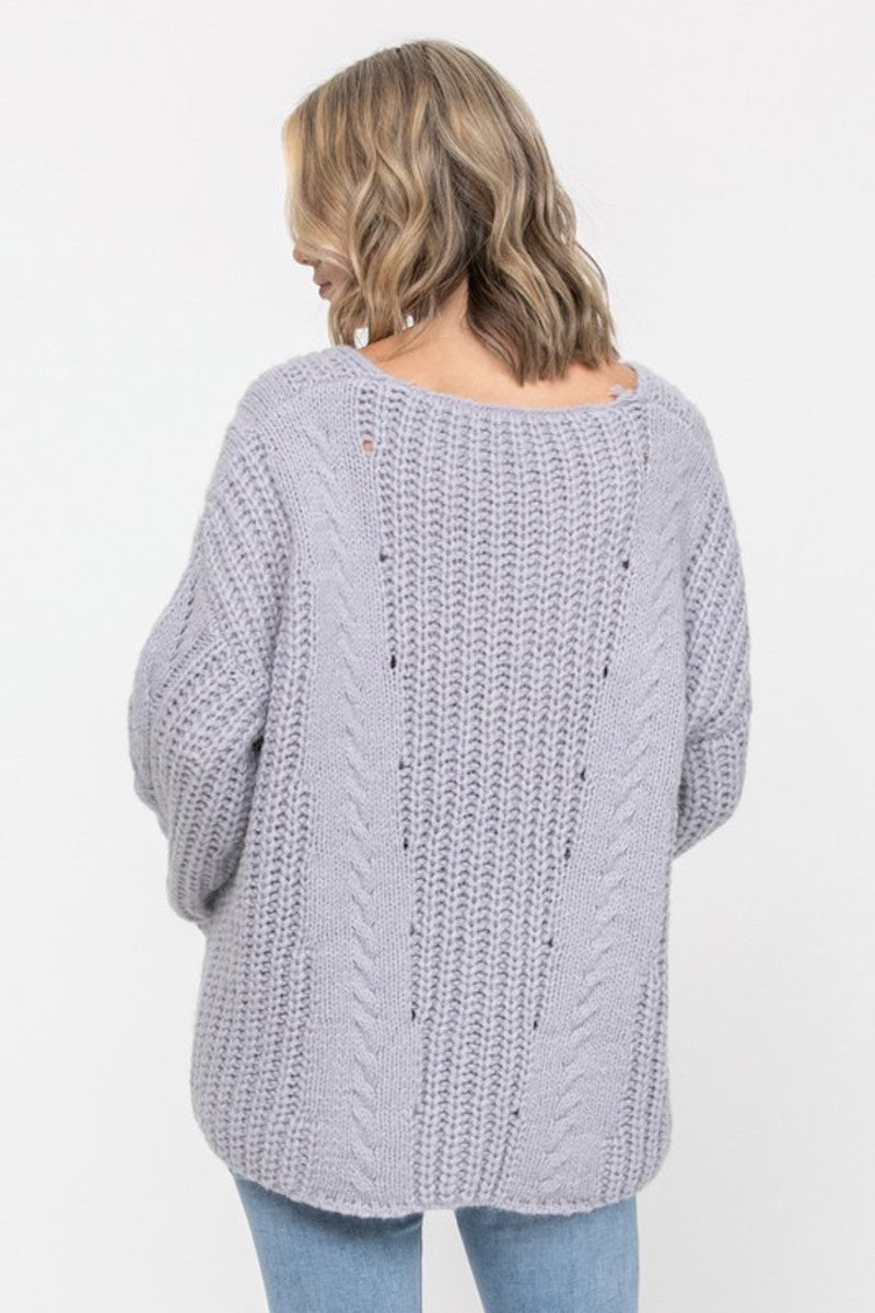 Chunky Detailed Sweater in Periwinkle