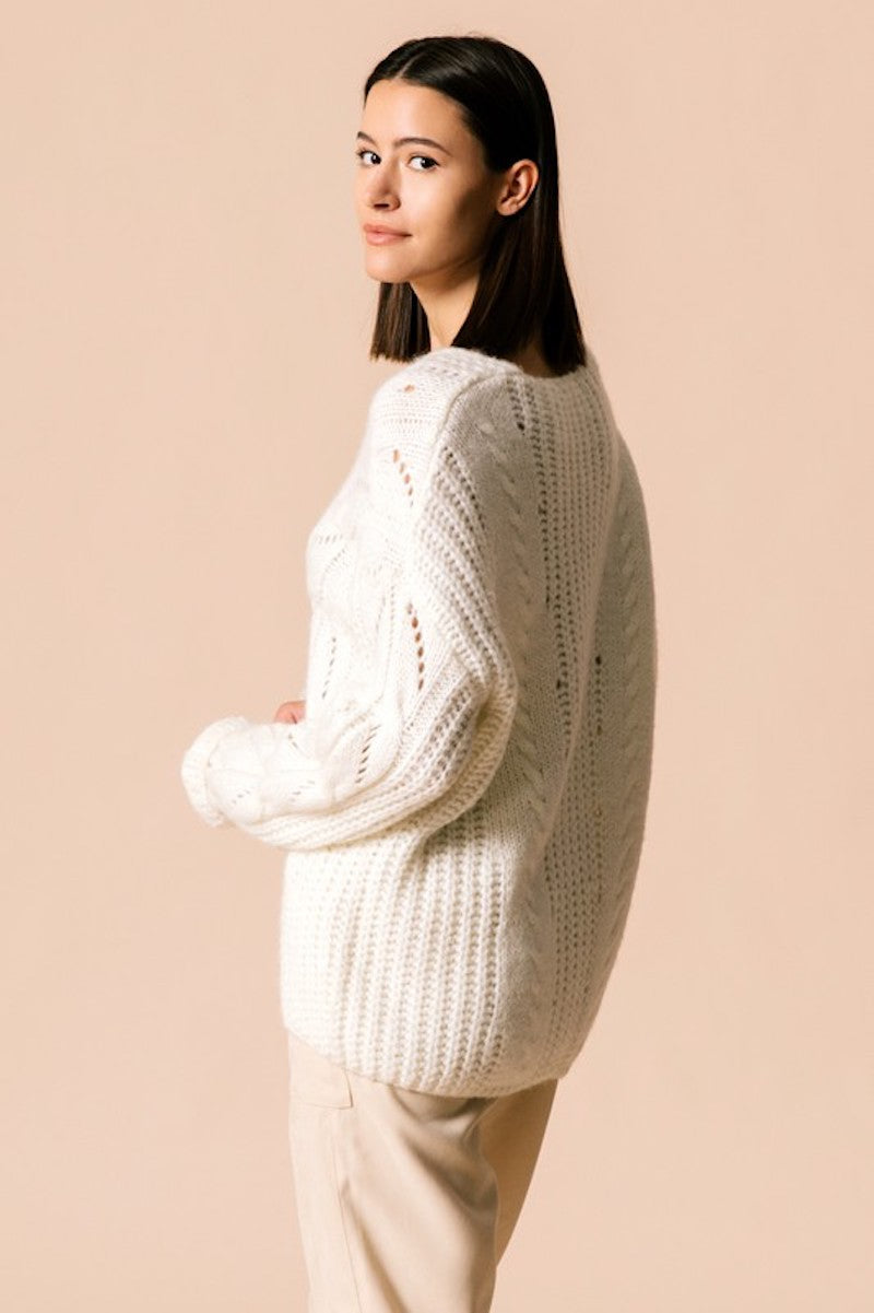 Chunky detailed Sweater in Cream