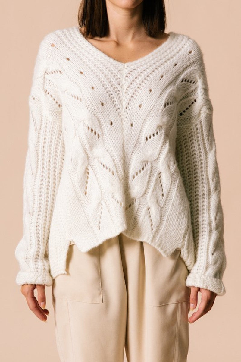 Chunky detailed Sweater in Cream