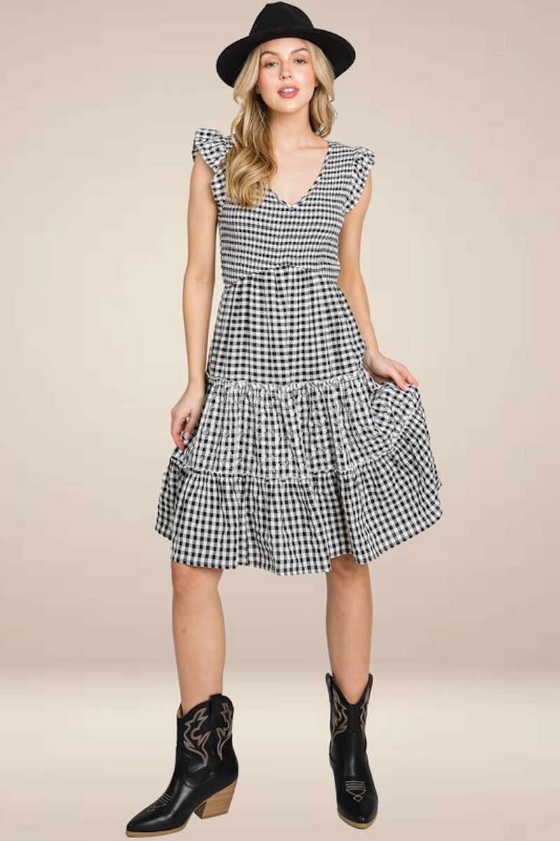 Natalie's Black Checkered Dress
