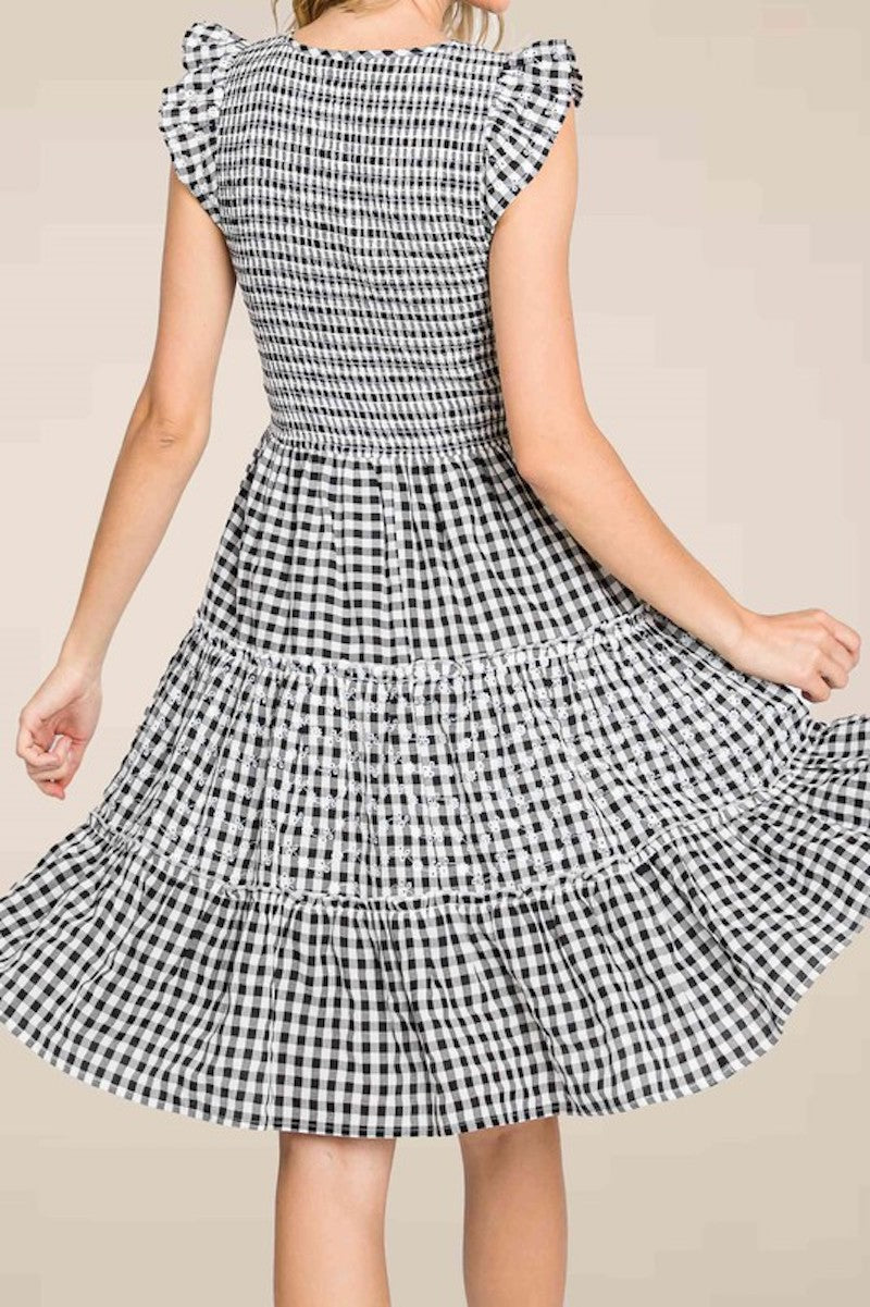 Natalie's Black Checkered Dress