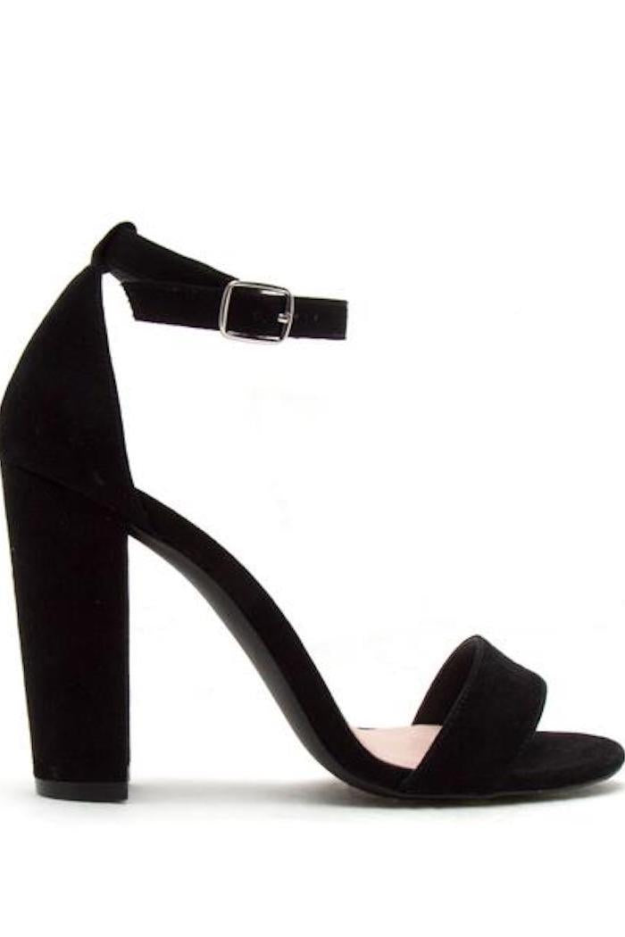 Somebody To Love Black Chunky Heel – Pink Boutique UK